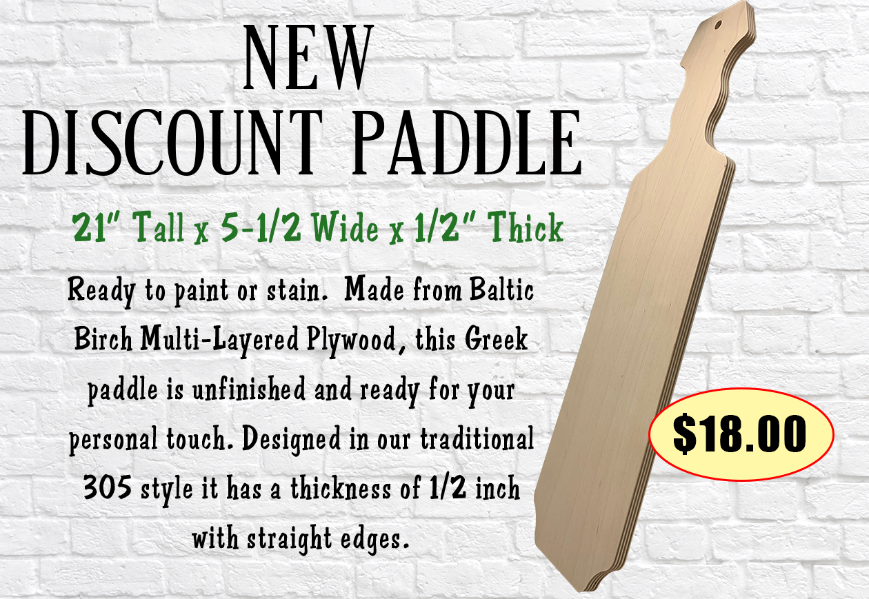 Discount Fraternity Sorority Paddles